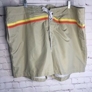 Old Navy Beige Pockets Lined Drawstring Beach Shorts Swim Trunks Men XXL Vietnam